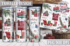 Sublimation Tumbler WRAP Christmas Design Quote Watercolor Product Image 1