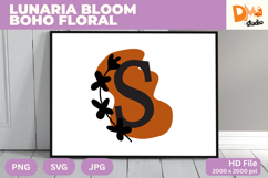 Lunaria Bloom Boho Floral Monogram Product Image 1