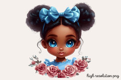 Cute Black Girl with Flower Clipart Bundle PNG Product Image 14