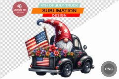 4th Of July Truck - Sublimation 4th of July PNG Product Image 1