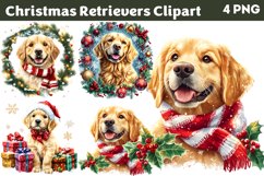 Christmas Retrievers Clipart PNG Product Image 1