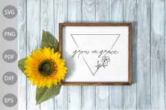 Grow in Grace SVG | Quote T-Shirt | Boho Girl SVG Design Product Image 3
