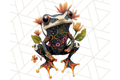 Floral Punk Frogs PNG - Neon Reble Grunge Amphibians Clipart Product Image 5