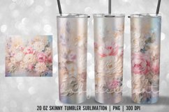 Valentine Floral Tumbler Wrap Sublimation|Skinny Tumbler Product Image 3