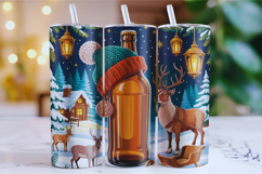 Merry Christmas Beer Tumbler Wrap | Christmas Wrap Product Image 1