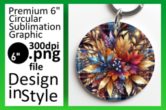 Cute Circle PNG Car Coaster Design , Autumn Flower Product Image 1