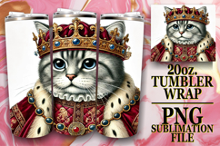 Unique horizons 20oz tumbler wrap, Royal Cat Product Image 1