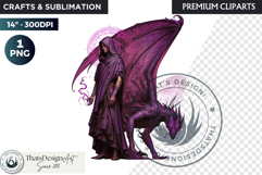 Fantasy Dragon wizard clipart, sorcerer, spellcaster, mage Product Image 1
