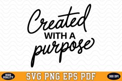 Created with a Purpose SVG | Quotes | SVG Cut files Product Image 1
