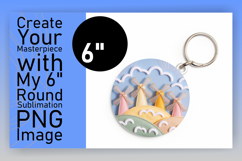 Trendy Round Design Keychain Template , Holiday Product Image 1