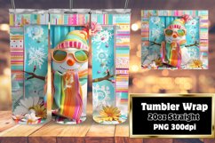 Holiday Snowman Sublimation Tumbler Wrap 20oz Summer Magic Product Image 1