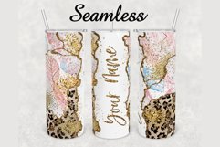 Fall Leaves Cheetah Agate 20 oz sublimation design tumbler Product Image 1