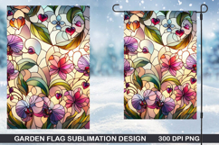 Flowers Garden Flag Sublimation| Flower Garden Flag PNG Product Image 1