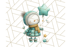 Snowman Family Clipart PNG Winter Holiday Art Product Image 5
