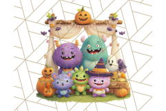 Halloween Costume Parade Clipart PNG with Monsters Clip Art Product Image 5