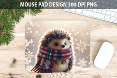 Christmas Hedgehog Pad Sublimation - Animal PNG Design Product Image 1