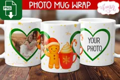 Christmas photo mug wrap PNG, Christmas gingerbread man png Product Image 2