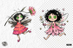 Whimsical Summer Fairy Girl Png Clipart Product Image 1