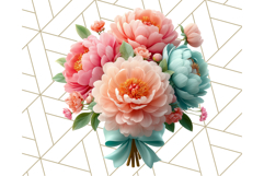 Pastel Flower Bouquet PNG Clipart, Elegant Floral Art Product Image 5