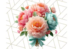 Pastel Flower Bouquet PNG Clipart, Elegant Floral Art Product Image 5