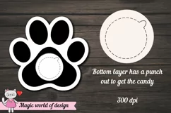 Dog paw candy dome Holder Svg, Paper Cut template Product Image 2