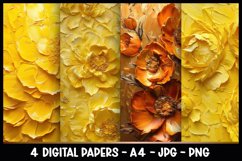 4 Beautiful Flowers Digital Papers I Junk Journal Pages Product Image 1