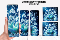 Florals Skinny Tumbler 20oz Wrap Design, Winter Tumbler PNG Product Image 1