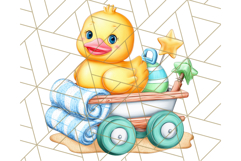 Summer Rubber Duck Clipart PNG, Cute Yellow Ducks Clip Art Product Image 5
