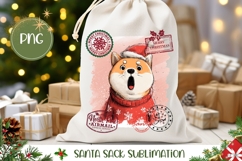 Funny Christmas Dog Santa Sack, Christmas Santa Sack Print Product Image 1