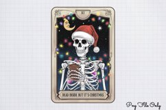 Funny Christmas Skeleton Tarot Cards Clipart PNG Product Image 1