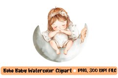 Boho baby watercolor clipart, nursery animal clipart Product Image 1