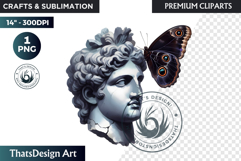 Dark Academia PNG, Gothic Butterfly Clipart Moody ephemera Product Image 1