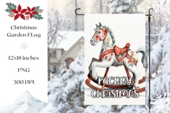 Cartoon Christmas Horse Garden Flag, Winter Garden Flag Product Image 1