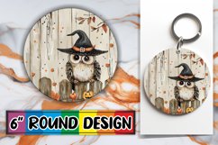 Autumn Boho Animal Round Design Halloween Keychain Product Image 1