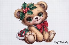 Christmas Teddy Bear Sublimation Clipart PNG Product Image 1