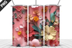 3D Flowers Tumbler Wrap | Sublimation Design | Tumble PNG Product Image 5