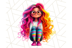 Teen Girl Clipart PNG, Fun Character Illustration Product Image 5