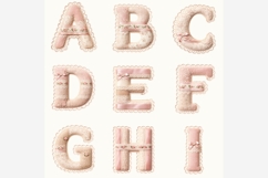 Floral Lace Alphabet PNG Bundle | 26 Feminine Letters, Pink Product Image 3