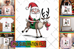 VIBRANT TSHIRT Designs PNG, Funny Santa Product Image 1