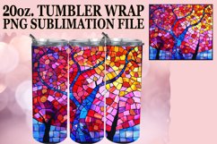 Stained Glass Tree Tumbler Wrap Colorful 20oz Design Product Image 1