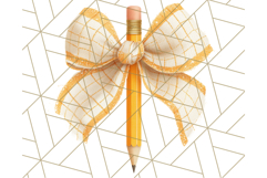 Chubby Pencil With Bows PNG Clipart, Cute School Supply Png Product Image 5