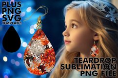 Sublimation Art: Floral Teardrop Earring Collection Product Image 1