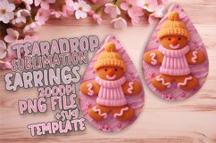 Holiday 3D Gingerbread Man Teardrop Earrings Design Product Image 1