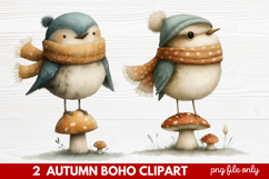 Autumn Boho Clipart | Fall Bohemian Aesthetic PNG Illustrati Product Image 1