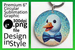 Artful Round Design Coaster Template , Goose Product Image 1