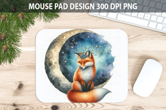 Watercolor Fox Mouse Pad Sublimation - Animal PNG Product Image 1