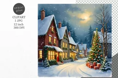 Christmas village, JPG, Junk journal, Digital paper Product Image 1