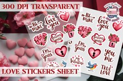 Love sticker Hearts Stickers Sheet St. Valentine&#039;s Heart PNG Product Image 1