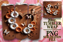 Joyful smiles 20oz tumbler wrap, 3D Heart Product Image 1