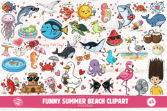 Funny Summer Beach Clipart Product Image 1